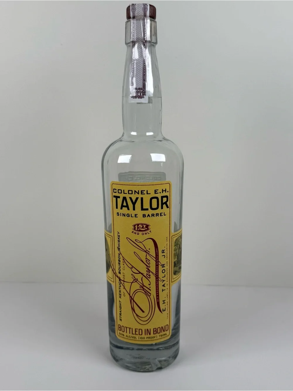 Colonel EH Taylor Single Barrel Bourbon Empty & Unrinsed 750 ml Bottle & Tube